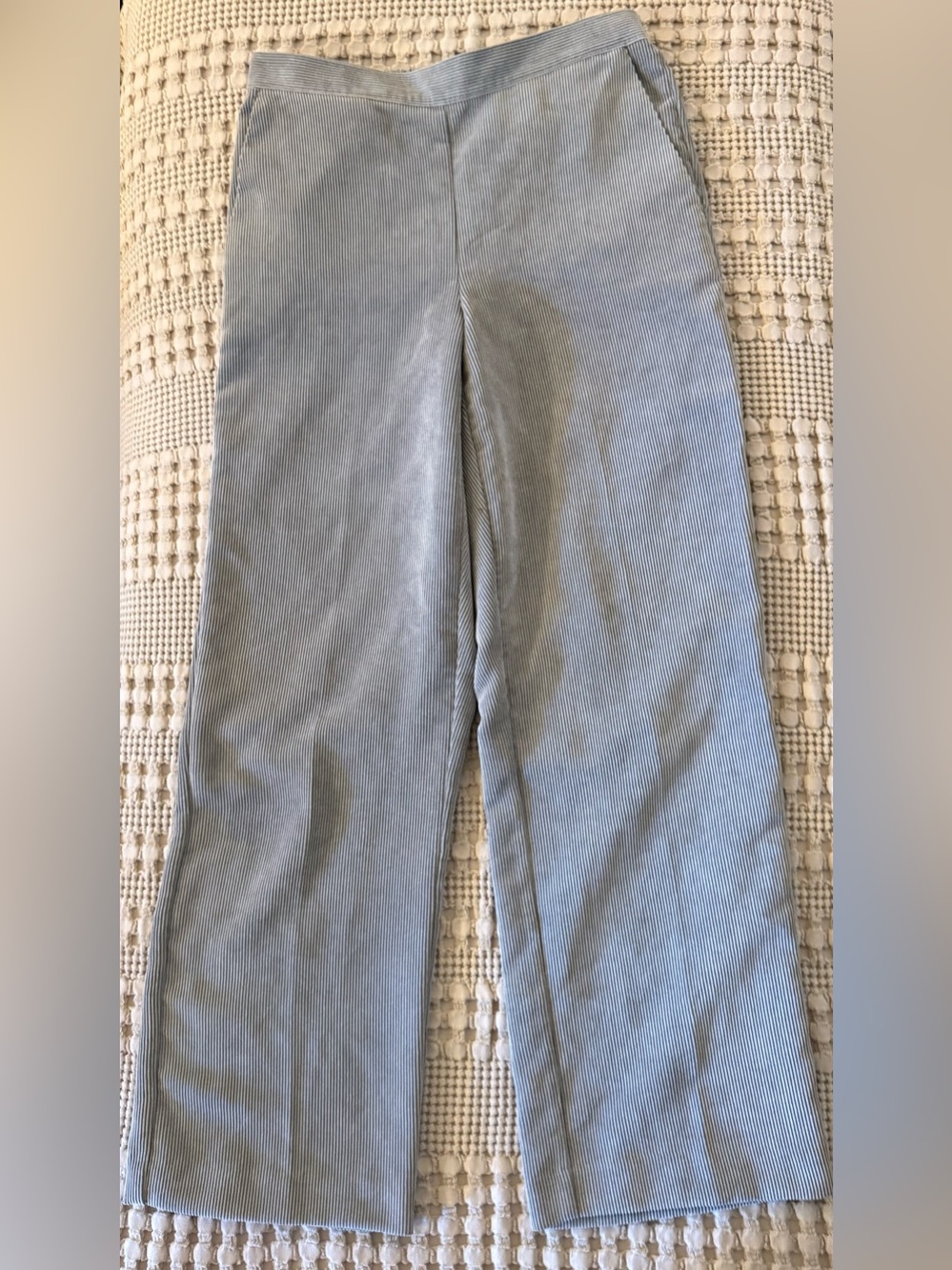 Alfred Dunner Petite 6P Gray Corduroy Pull On Straight Leg